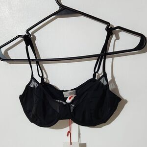 Revolve The emily top Solid & Mesh-Blackout Solid & Striped bra
